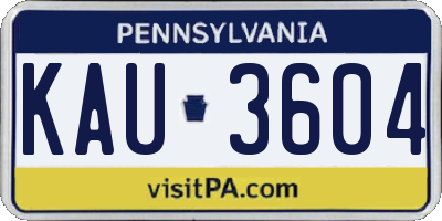 PA license plate KAU3604