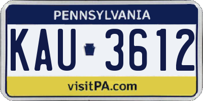 PA license plate KAU3612