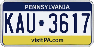 PA license plate KAU3617