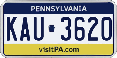 PA license plate KAU3620