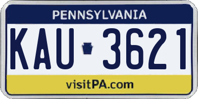 PA license plate KAU3621