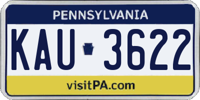 PA license plate KAU3622