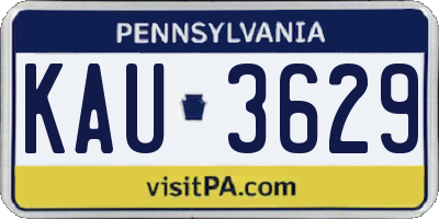 PA license plate KAU3629