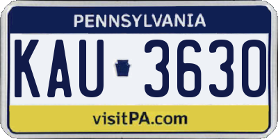 PA license plate KAU3630