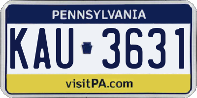 PA license plate KAU3631