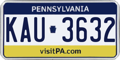 PA license plate KAU3632