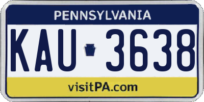 PA license plate KAU3638