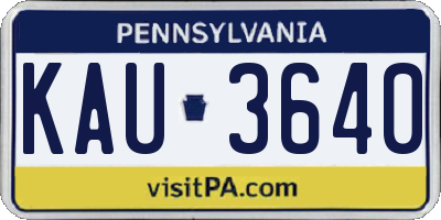 PA license plate KAU3640
