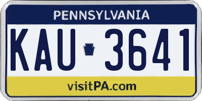 PA license plate KAU3641