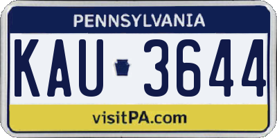 PA license plate KAU3644