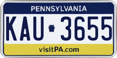 PA license plate KAU3655