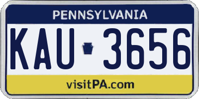 PA license plate KAU3656