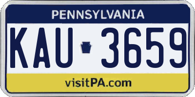 PA license plate KAU3659
