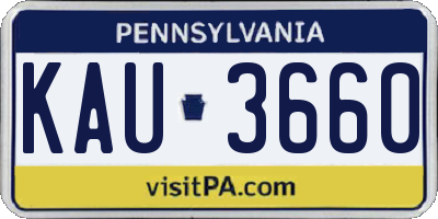 PA license plate KAU3660