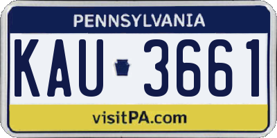 PA license plate KAU3661