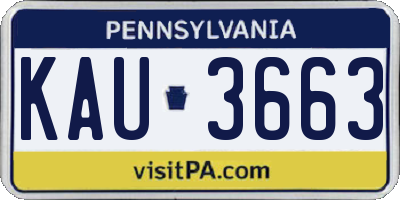 PA license plate KAU3663