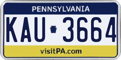 PA license plate KAU3664