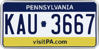 PA license plate KAU3667