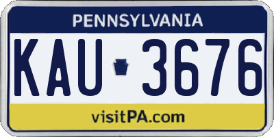 PA license plate KAU3676