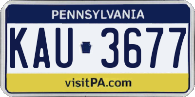 PA license plate KAU3677