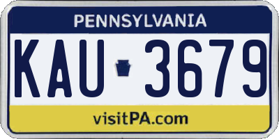 PA license plate KAU3679