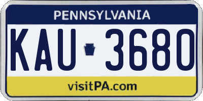 PA license plate KAU3680