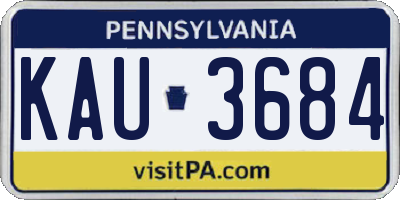 PA license plate KAU3684