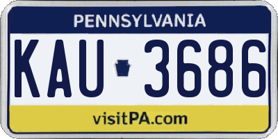 PA license plate KAU3686