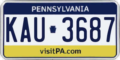 PA license plate KAU3687