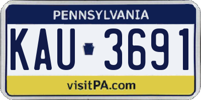 PA license plate KAU3691