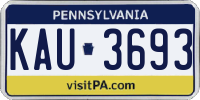 PA license plate KAU3693