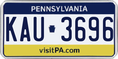 PA license plate KAU3696