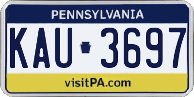 PA license plate KAU3697