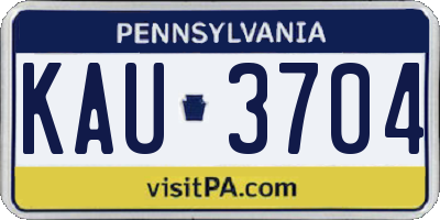 PA license plate KAU3704