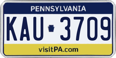 PA license plate KAU3709