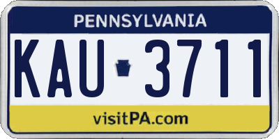 PA license plate KAU3711