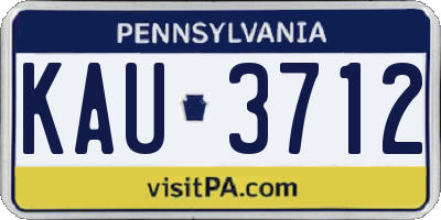 PA license plate KAU3712