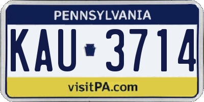 PA license plate KAU3714