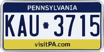 PA license plate KAU3715