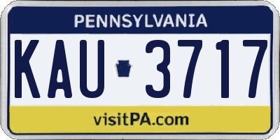 PA license plate KAU3717