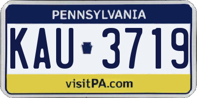 PA license plate KAU3719
