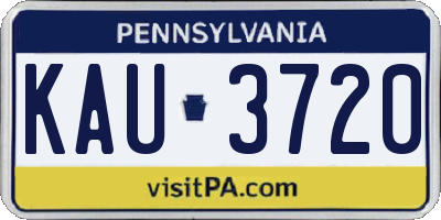 PA license plate KAU3720
