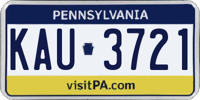 PA license plate KAU3721