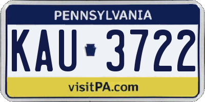 PA license plate KAU3722
