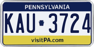 PA license plate KAU3724