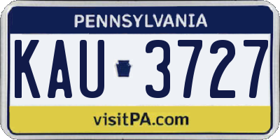 PA license plate KAU3727