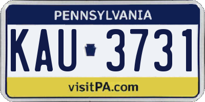 PA license plate KAU3731