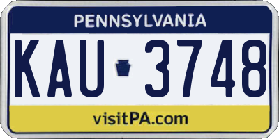 PA license plate KAU3748