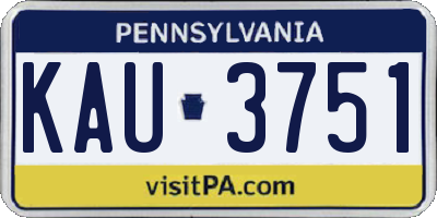 PA license plate KAU3751