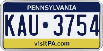 PA license plate KAU3754